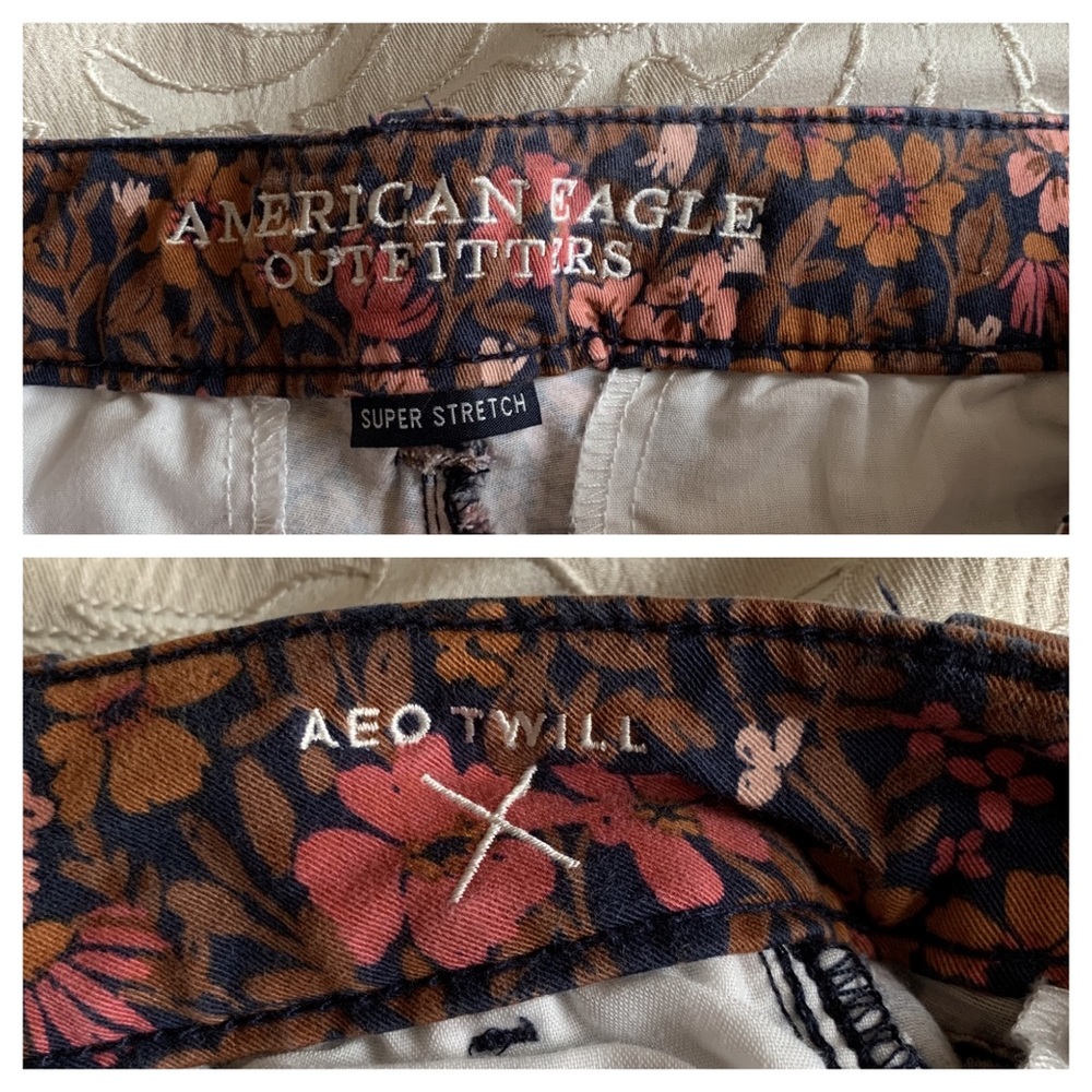 NWOT AE Twill X Midi Floral Print Shorts - Picture 7 of 8